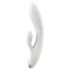 Satisfyer Double Flex - aplikacijsko vodeni vibrator z ročajem za klitoris (bel)