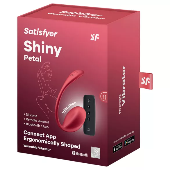 Satisfyer Shiny Petal - vibracijsko jajce na daljinsko upravljanje - rdeče