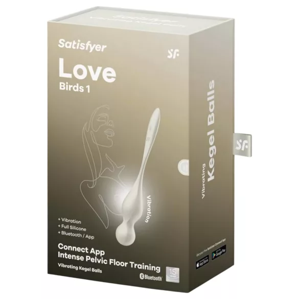 Satisfyer Love Birds 1 - vibracijska gejša kroglica z upravljanjem prek aplikacije (bela)