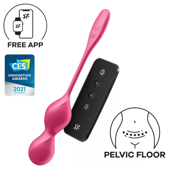 Satisfyer Love Birds 2 - z aplikacijo upravljane vibracijske gejša kroglice (rožnate)