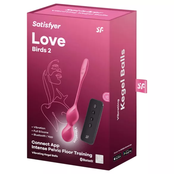 Satisfyer Love Birds 2 - z aplikacijo upravljane vibracijske gejša kroglice (rožnate)