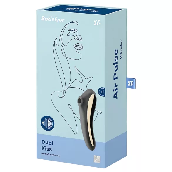 Satisfyer Dual Kiss - vibrator za vagino in klitoris - polnjenje USB - črna
