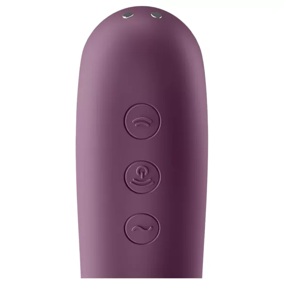 Satisfyer Dual Kiss - 2 v 1, vaginalni in klitoralni vibrator (vijoličen)