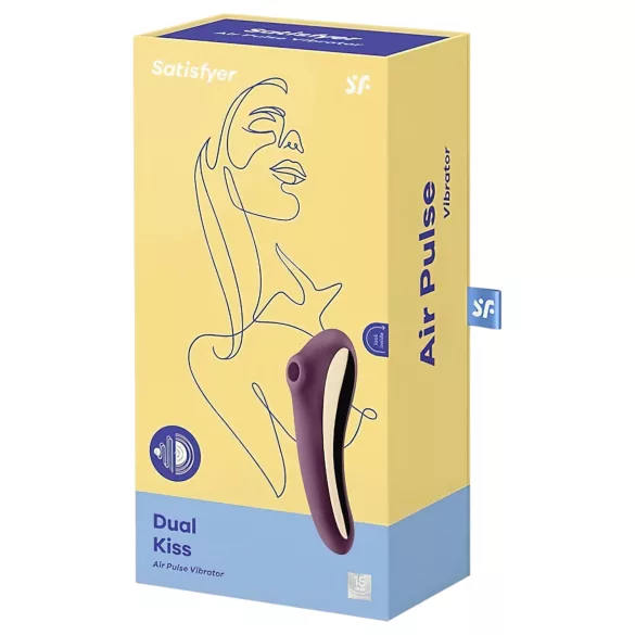 Satisfyer Dual Kiss - 2 v 1, vaginalni in klitoralni vibrator (vijoličen)