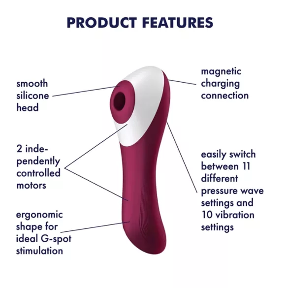 Satisfyer Dual Crush - vibrator za vagino in klitoris - akumulatorski - rdeč