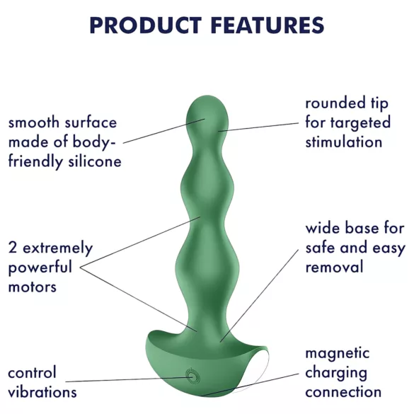 Satisfyer Lolli-Plug 2 - analni vibrator na polnjenje - vodoodporen - zelen