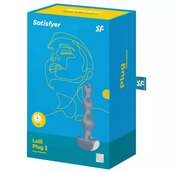 Satisfyer Lolli-Plug 2 - analni vibrator za polnjenje - vodoodporen - siv