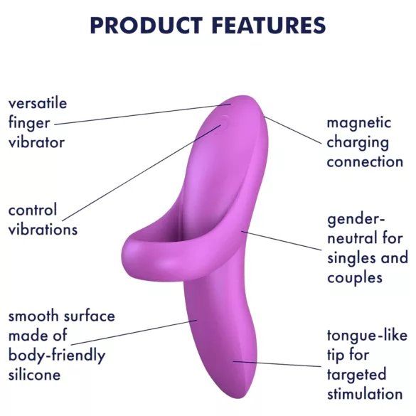 Satisfyer Bold Lover - prstni vibrator - polnilni, vodoodporen - roza