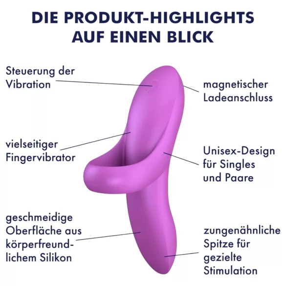 Satisfyer Bold Lover - prstni vibrator - polnilni, vodoodporen - roza