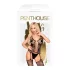 Penthouse - seksi perilo komplet - čipkast odprt mrežast set - črna