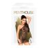 Penthouse Bombshell - sijoča in prosojna obleka ter tangice (črna)