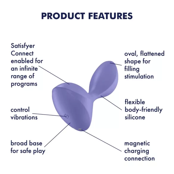 Satisfyer Sweet Seal - analni vibrator z upravljanjem prek aplikacije (vijoličen)