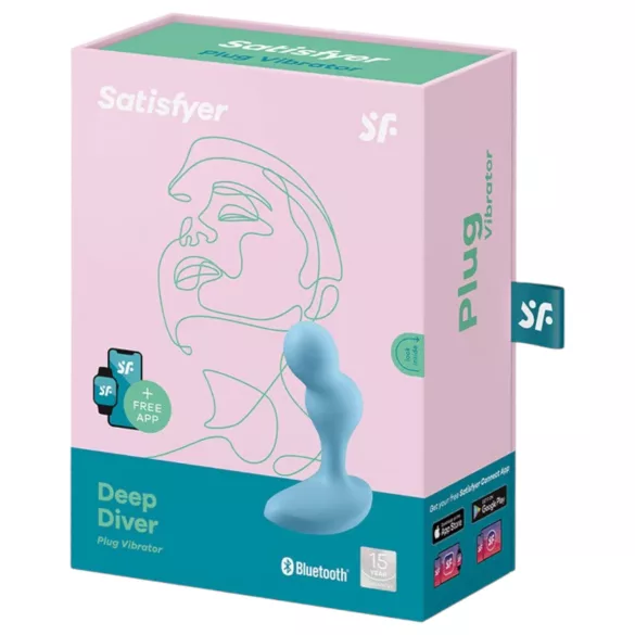 Satisfyer Deep Diver - aplikacijsko vodeni analni vibrator (moder)
