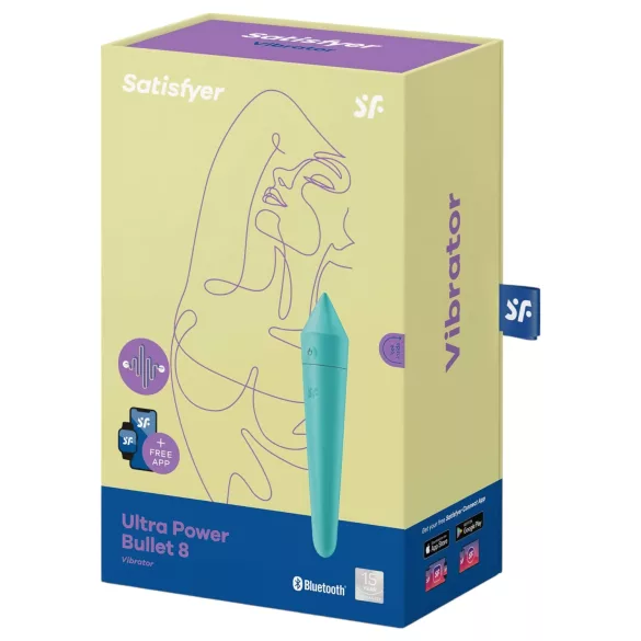 Satisfyer Ultra Power Bullet 8 - vibrator z upravljanjem prek aplikacije (zelena)