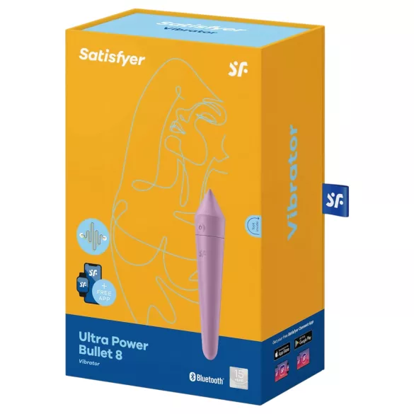 Satisfyer Ultra Power Bullet 8 - vibrator z upravljanjem prek aplikacije (vijoličen)