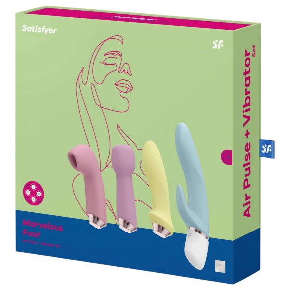 Satisfyer Marvelous Four - vibratorski komplet - 4 nastavki - polnilni