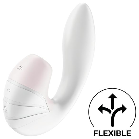 Satisfyer Supernova - vibrator s pulzacijami zraka 2v1 - polnjenje - bel