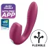Satisfyer Sunray - baterijski, zračnovalovni 2v1 vibrator (rdeč)