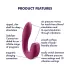 Satisfyer Sunray - baterijski, zračnovalovni 2v1 vibrator (rdeč)
