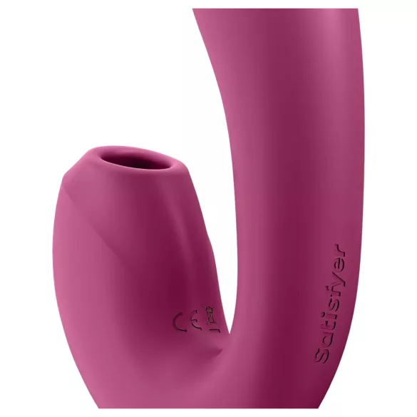 Satisfyer Sunray - baterijski, zračnovalovni 2v1 vibrator (rdeč)