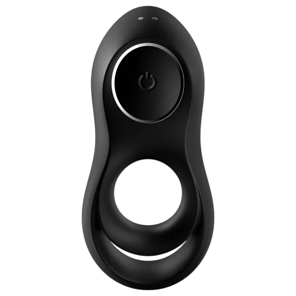 Satisfyer Legendary Duo - vibrirni erekcijski obroč - polnjenje - črn