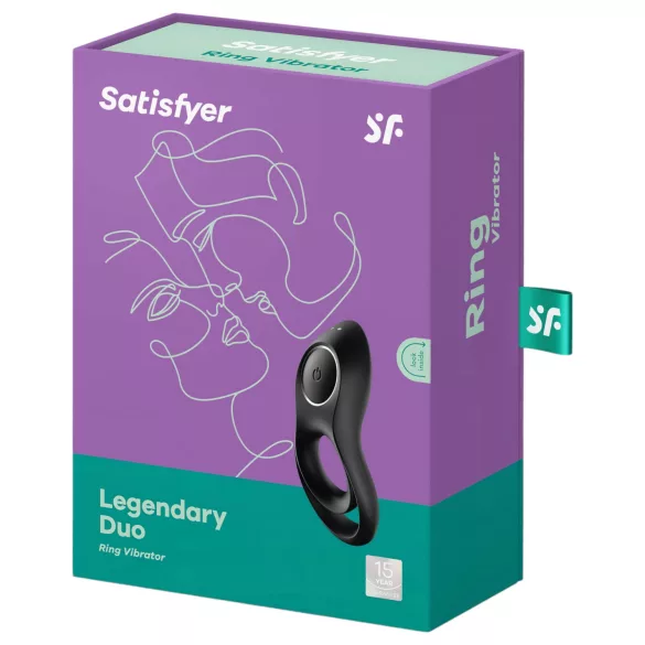 Satisfyer Legendary Duo - vibrirni erekcijski obroč - polnjenje - črn