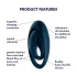 Satisfyer Glorious Duo - vibracijski obroček za penis (moder)