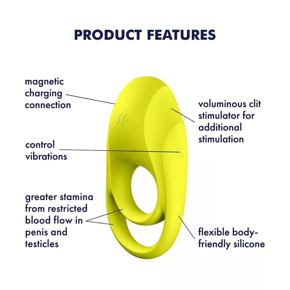 Satisfyer Spectacular - vodoodporni vibracijski obroček (rumena)