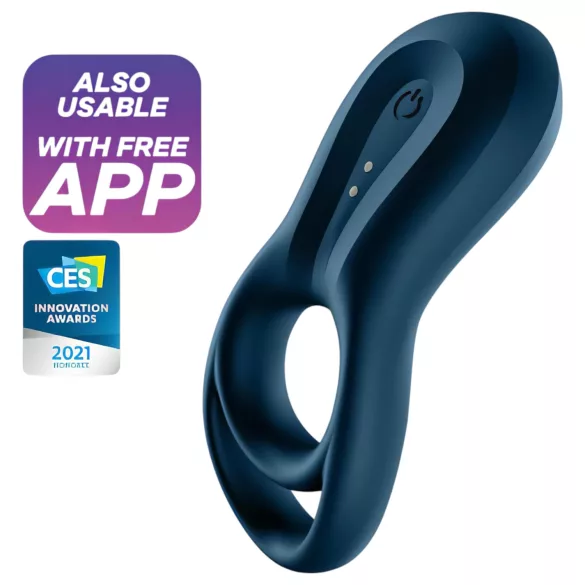 Satisfyer Epic Duo - vibracijski erekcijski obroč - pametni - črna