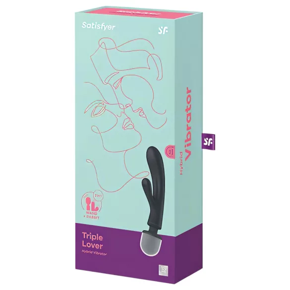 Satisfyer Triple Lover - vibrator za G-točko in masažo - srebrn