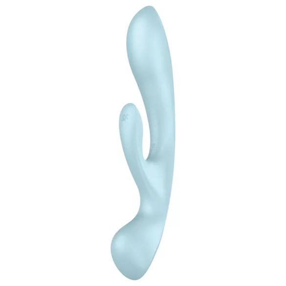 Satisfyer Triple Oh - vibrator s stimulacijo klitorisa - polnilni - modra