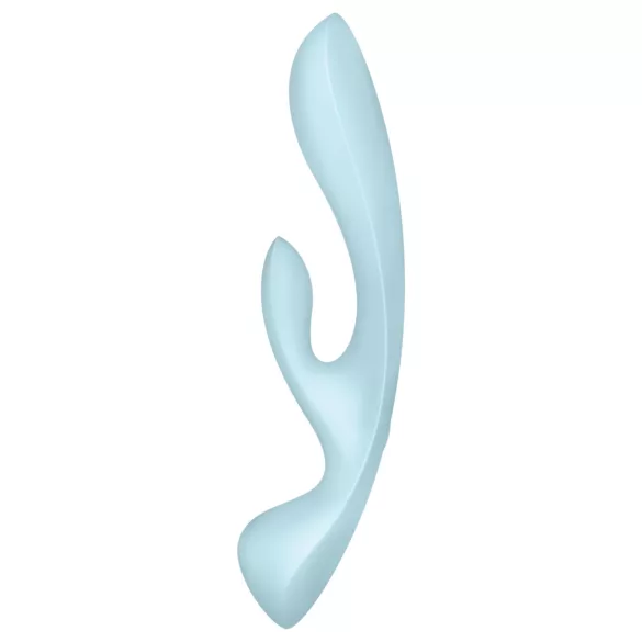 Satisfyer Triple Oh - vibrator s stimulacijo klitorisa - polnilni - modra