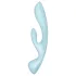 Satisfyer Triple Oh - vibrator s stimulacijo klitorisa - polnilni - modra