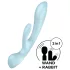 Satisfyer Triple Oh - akumulatorski vibrator s klitoralnim nastavkom (moder)