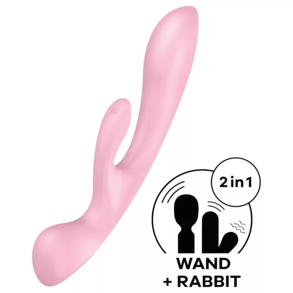Satisfyer Triple Oh - vibrator za stimulacijo klitorisa z ročajem - polnilni