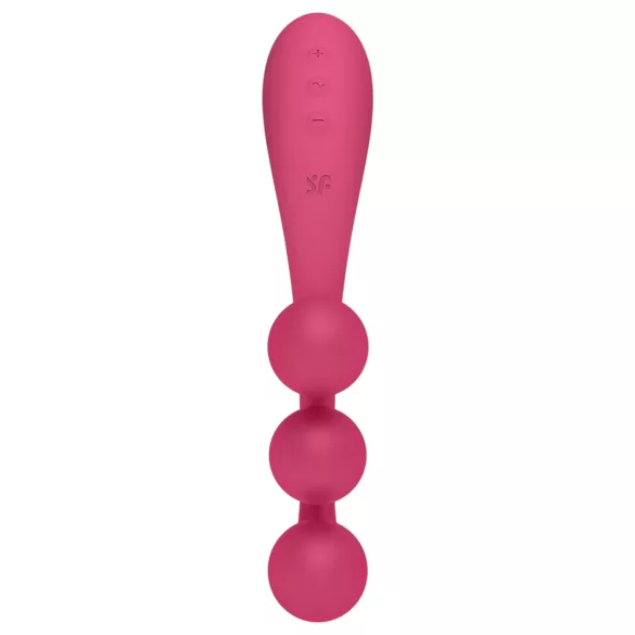 Satisfyer Tri Ball 1 - vibrirajoči masažer z več funkcijami - rdeč, polnilni