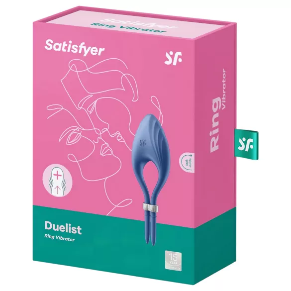 Satisfyer Duelist - vibracijski obroč za penis - polnjenje USB - modra