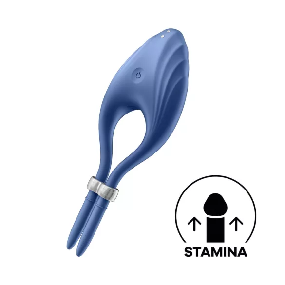 Satisfyer Duelist - vibracijski obroč za penis - polnjenje USB - modra