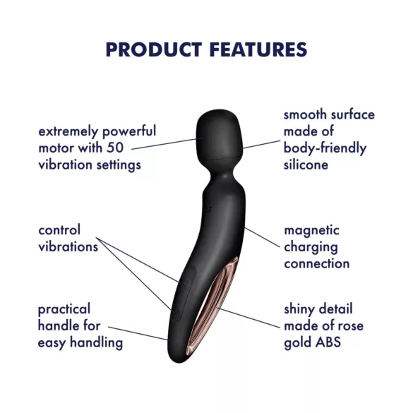 Satisfyer Wand-erland - masažni vibrator - črna
