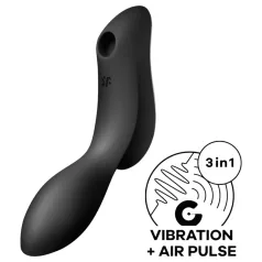   Satisfyer Curvy Trinity 2 - vibrir z zračnimi valovi 2v1 - črn