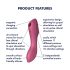 Satisfyer Curvy Trinity 3 - Zračni 2v1 vibrator (rdeč)