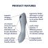 Satisfyer Curvy Trinity 3 - Zračni 2v1 vibrator (siv)