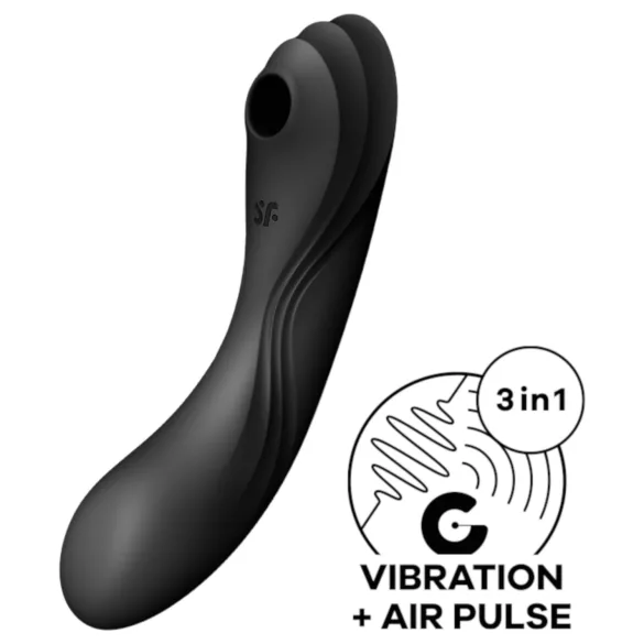 Satisfyer Curvy Trinity 4 - zračni val 2v1 vibrator (črn)