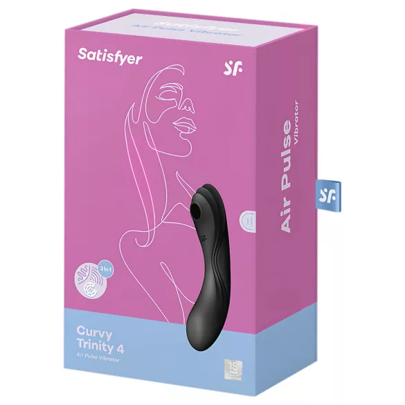 Satisfyer Curvy Trinity 4 - zračni val 2v1 vibrator (črn)