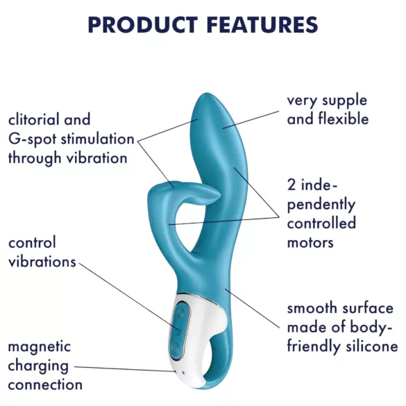 Satisfyer Embrace Me - akumulatorski vibrator s stimulatorjem klitorisa (turkizen)