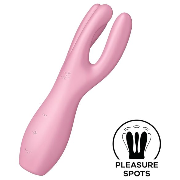 Satisfyer Threesome 3 - vibrator za klitoris - akumulatorski - roza