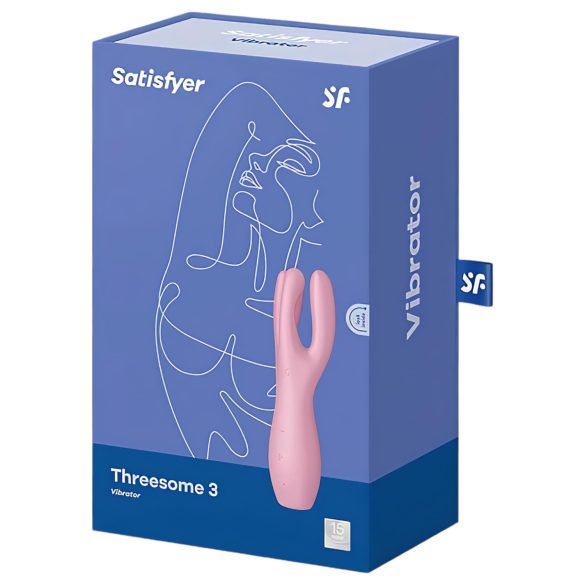 Satisfyer Threesome 3 - vibrator za klitoris - akumulatorski - roza