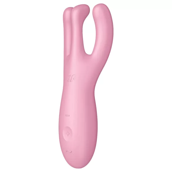 Satisfyer Threesome 4 - aplikacijo upravljan vibrator za klitoris (roza)