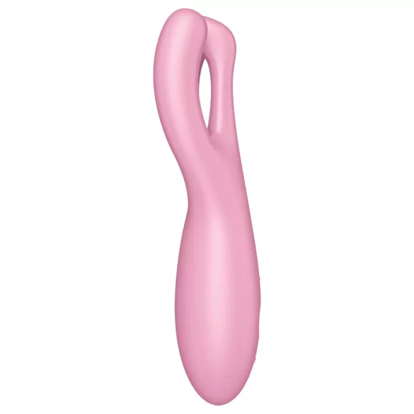 Satisfyer Threesome 4 - aplikacijo upravljan vibrator za klitoris (roza)