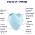 Satisfyer Cutie Heart - klitoralni stimulator z zračnimi valovi - modra